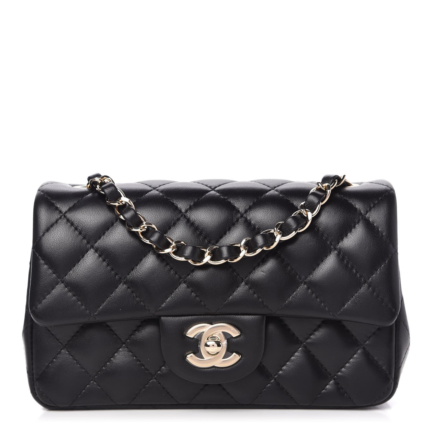 Chanel Lambskin Quilted Mini Rectangular Flap Black 1 of 10