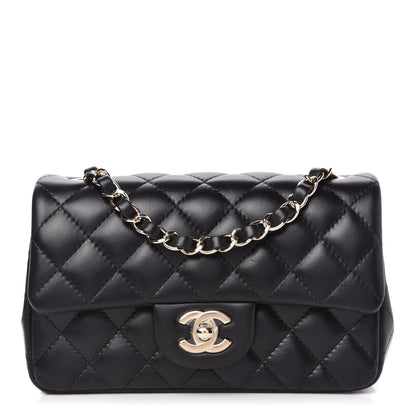 Chanel Lambskin Quilted Mini Rectangular Flap Black 1 of 10
