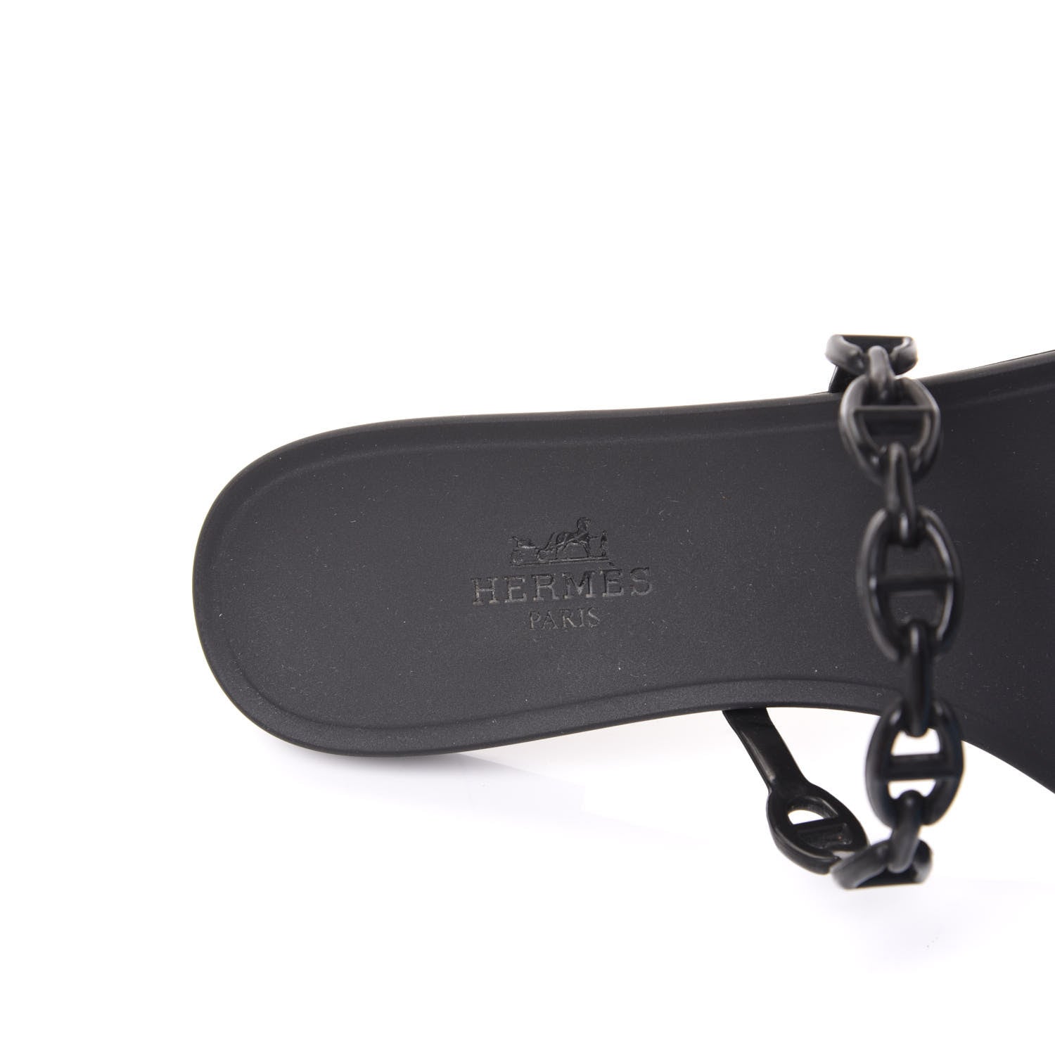 Hermes Rubber Chaine d'Ancre Rivage Sandals 37 Black 7 of 8
