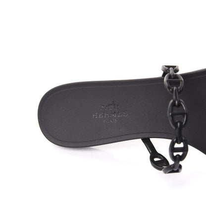Hermes Rubber Chaine d'Ancre Rivage Sandals 37 Black 7 of 8