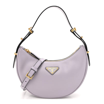 Prada Soft Calfskin Arque Shoulder Bag Glicine 1 of 9