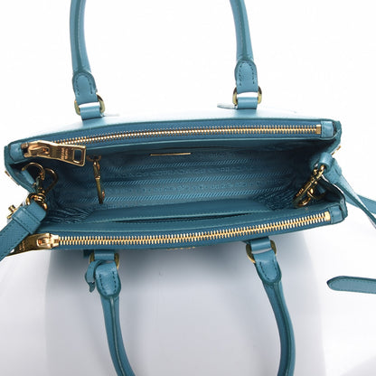 Prada Saffiano Mini Galleria Double Zip Tote Turchese 6 of 11