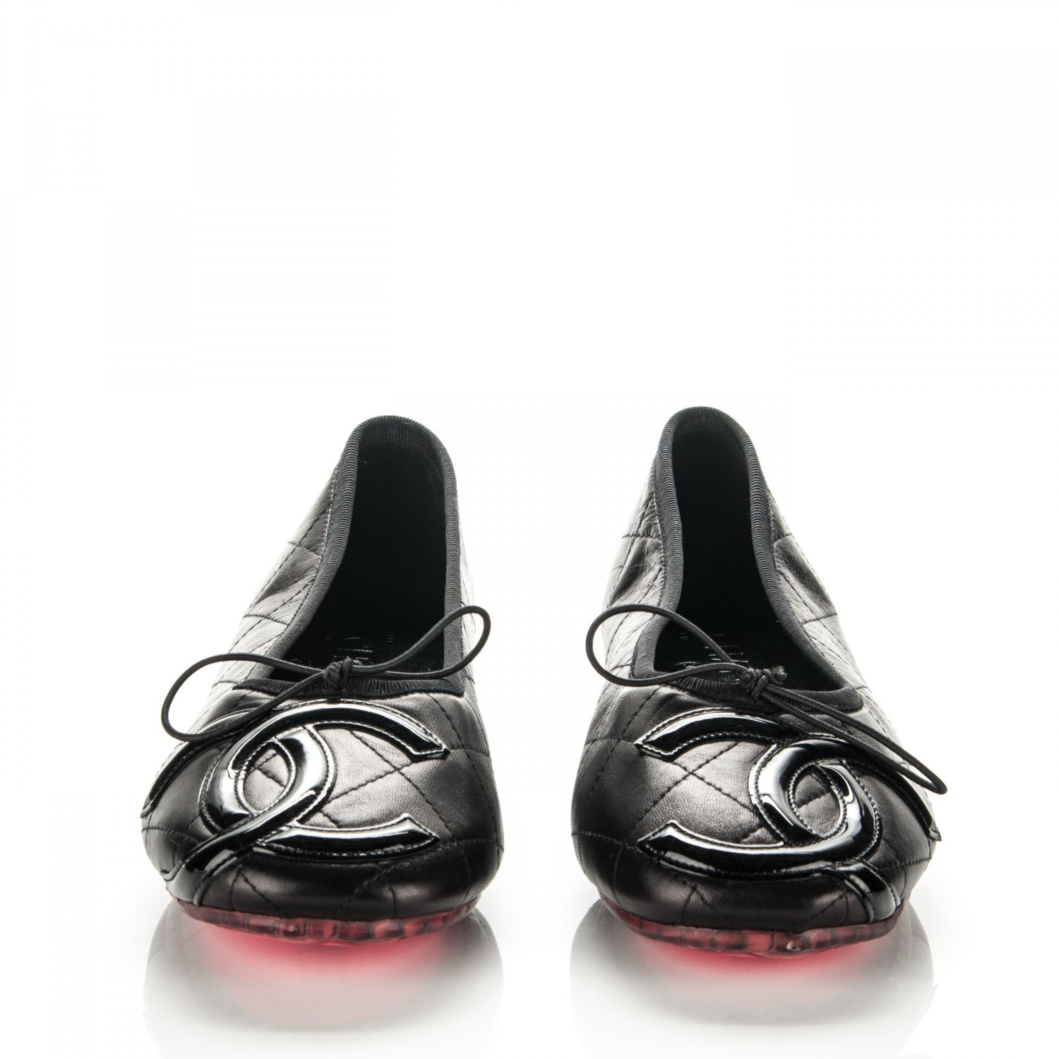 Chanel Lambskin Quilted Cambon Ballerina Flats 39 Black 2 of 6