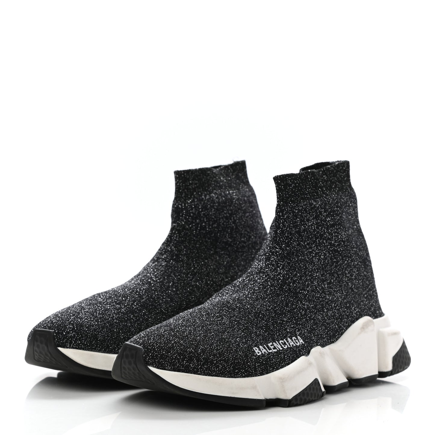 Knit Metal Womens Speed Sneakers 38 Black Gold