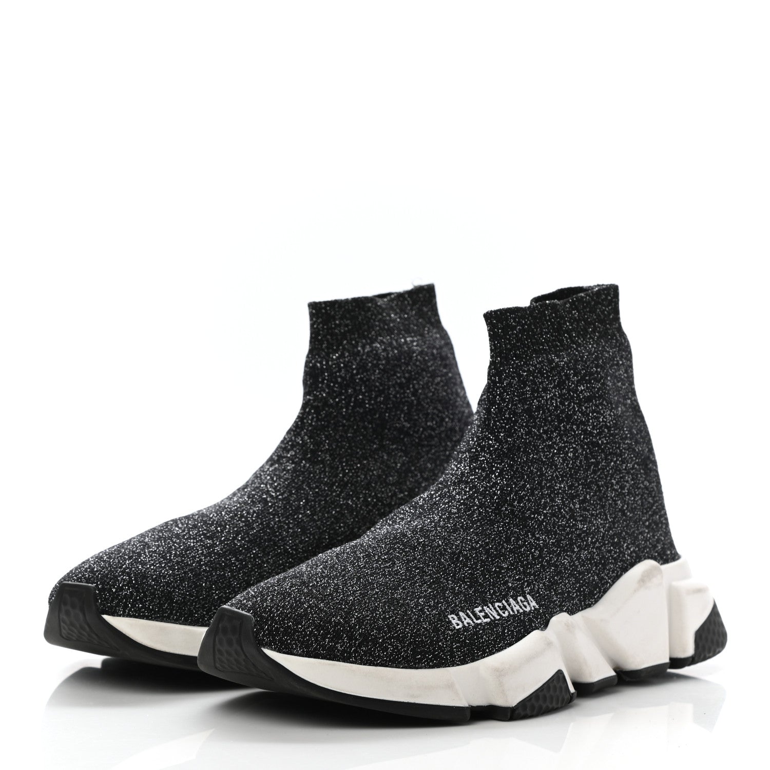 Balenciaga Knit Metal Womens Speed Sneakers 38 Black Gold 2 of 9