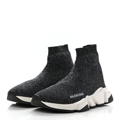 Balenciaga Knit Metal Womens Speed Sneakers 38 Black Gold 2 of 9