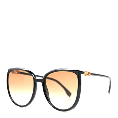 Fendi Accetate Cat Eye Sunglasses FF 0432/G/S Black Gold 1 of 6