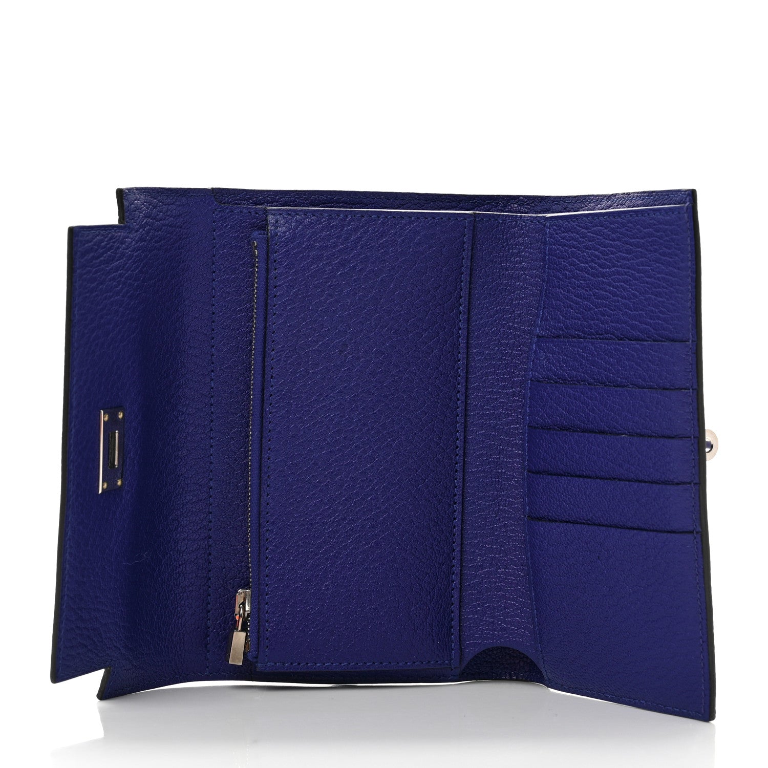 Hermes Chevre Mysore Medium Kelly Wallet Bleu Electrique 5 of 8