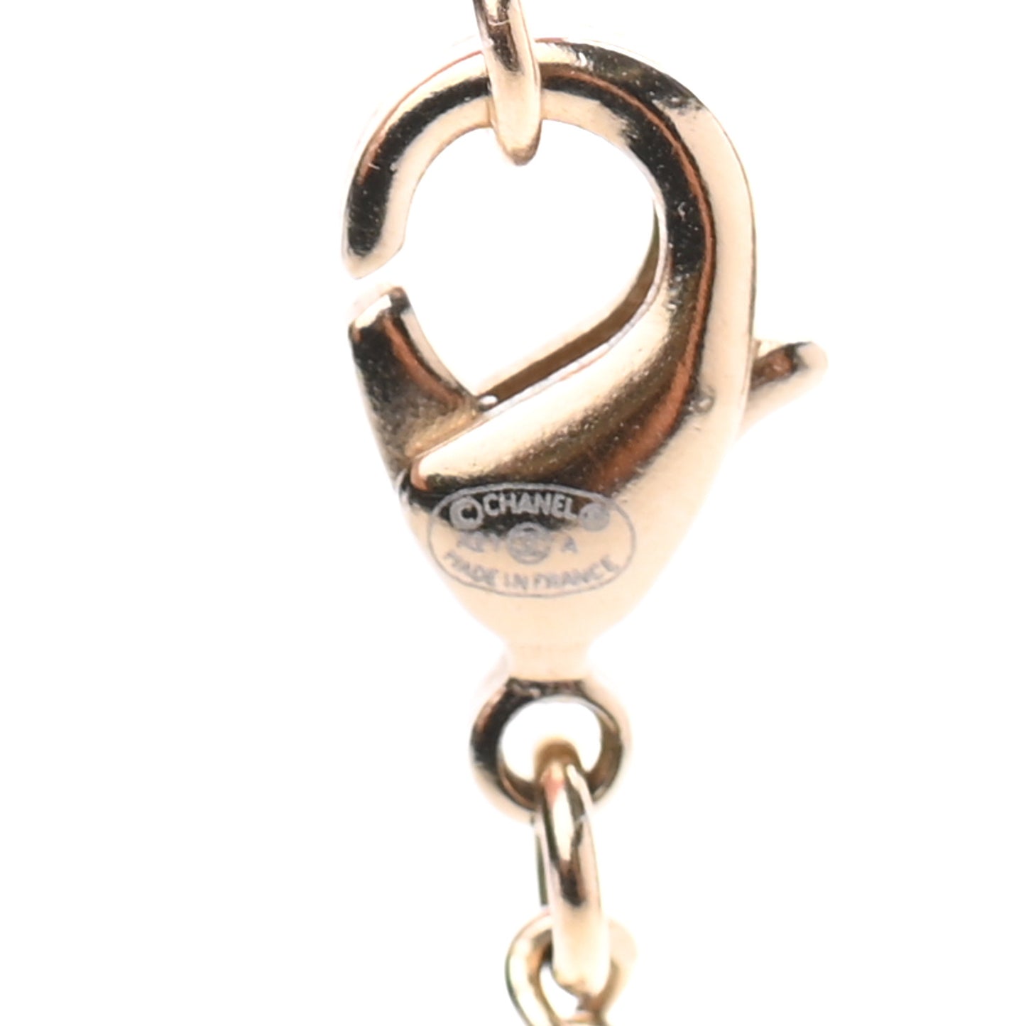 Enamel CC Pendant Necklace Black Light Gold