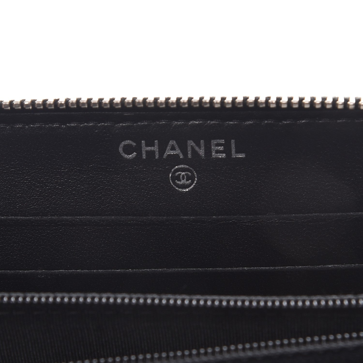 Chanel Lambskin Camellia Embossed Zip Around Wallet Black 6 of 9