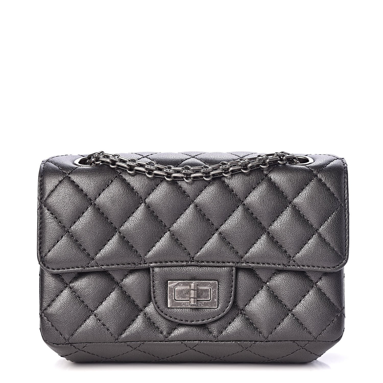 Chanel Sheepskin Quilted 2.55 Reissue Mini Flap Dark Grey 1 of 11