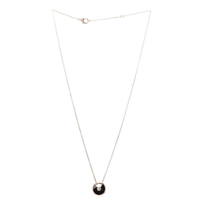 Cartier 18K Pink Gold Diamond Black Onyx XS Amulette de Cartier Pendant Necklace 3 of 6