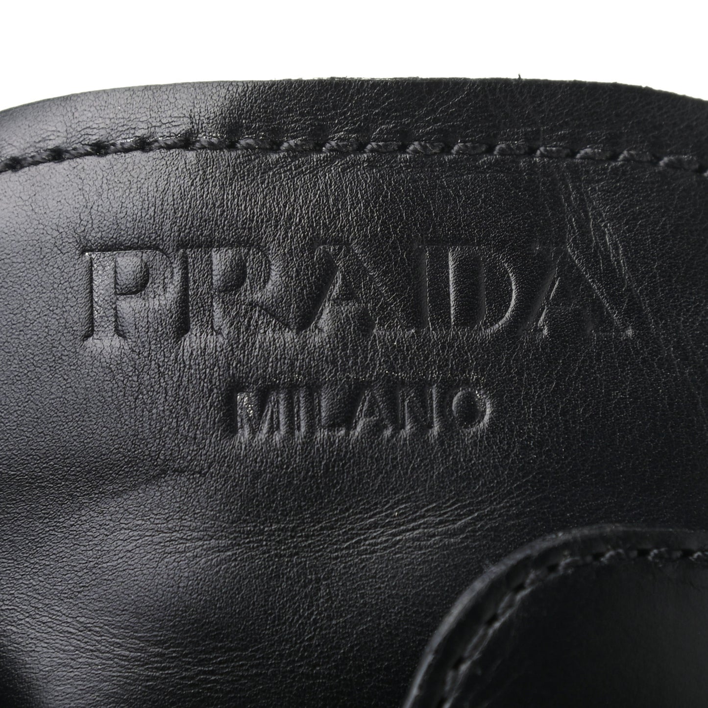 Vitello Lux Nylon Metal Triangle Logo Monolith Pouch Pocket 55mm Tall Combat Boots 35 Black