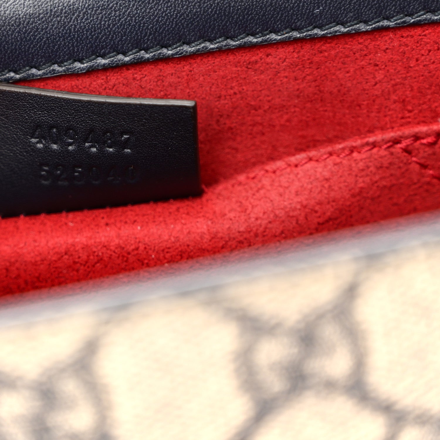 Gucci GG Supreme Monogram Moon Calfskin Small Padlock Shoulder Bag Beige Blue Mystic White Hibiscus Red 7 of 12
