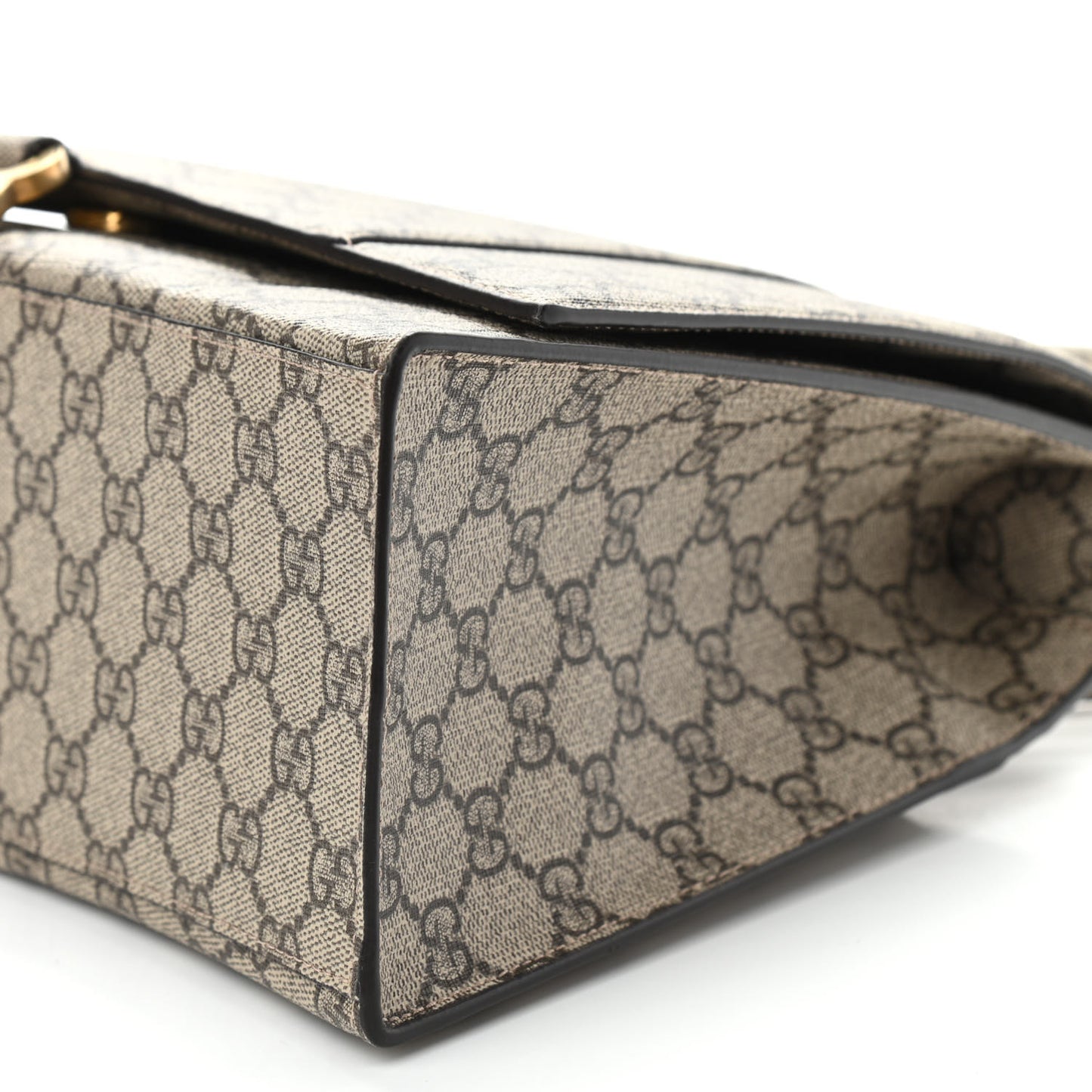X GUCCI GG Supreme Monogram Medium Hourglass Top Handle Bag Beige Ebony