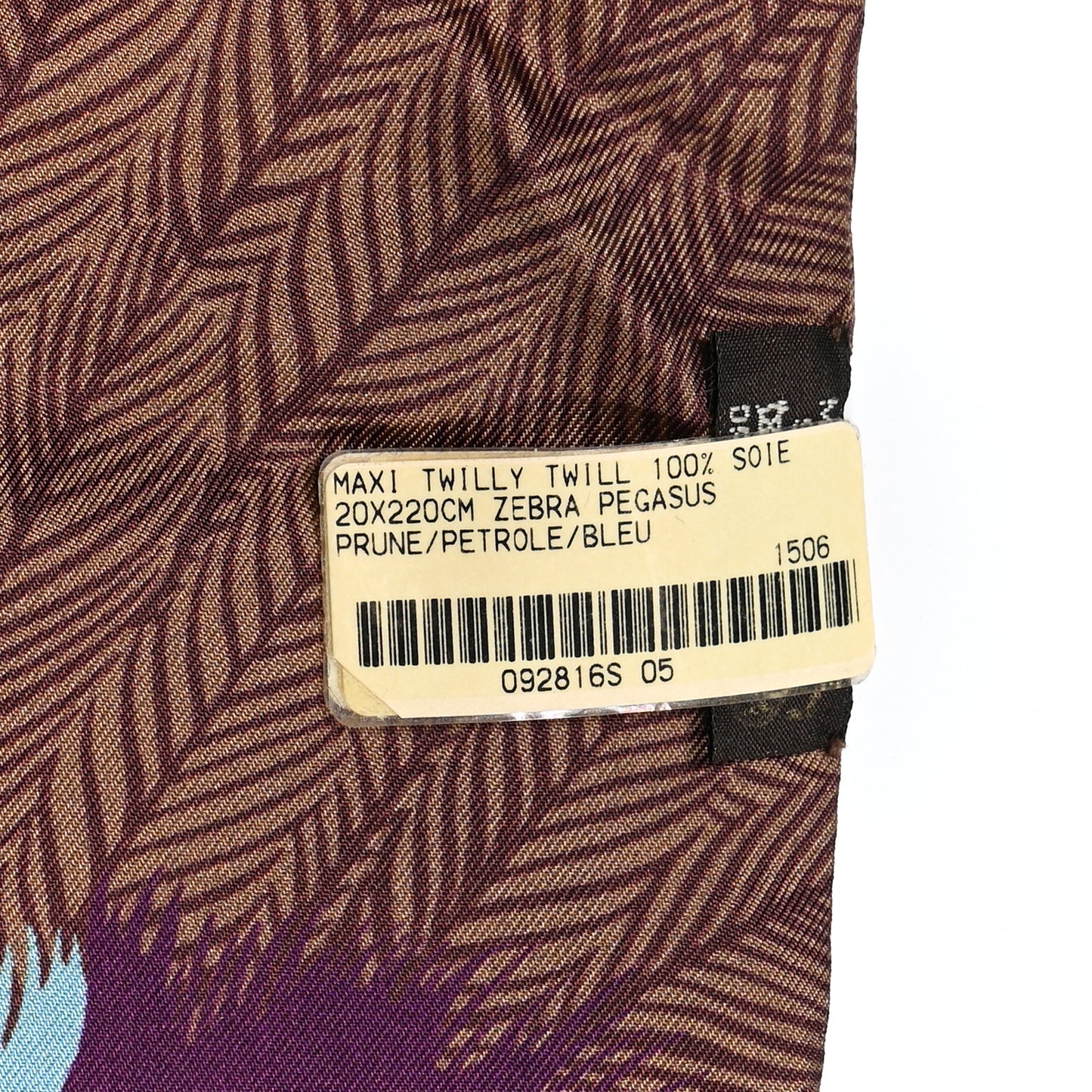 Silk Zebra Pegasus Maxi Twilly Prune Petrole Bleu