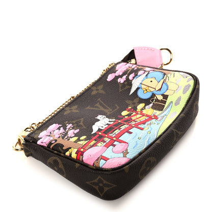 Louis Vuitton Monogram 2021 Christmas Animation Japanese Garden Mini Pochette Accessories Wisteria Pink 4 of 8