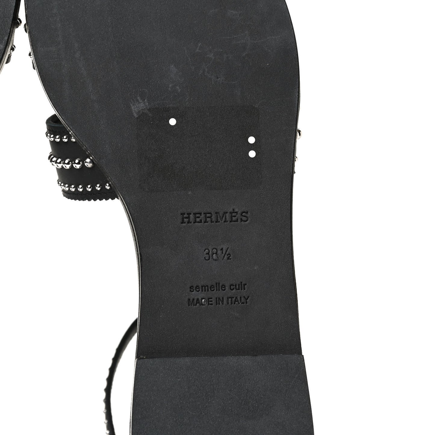 Calfskin Studded Santorini Sandals 38.5 Black