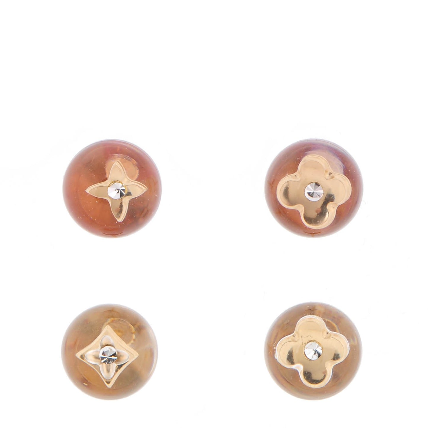 Resin Inclusion Stud Earrings Set of 2 Pink