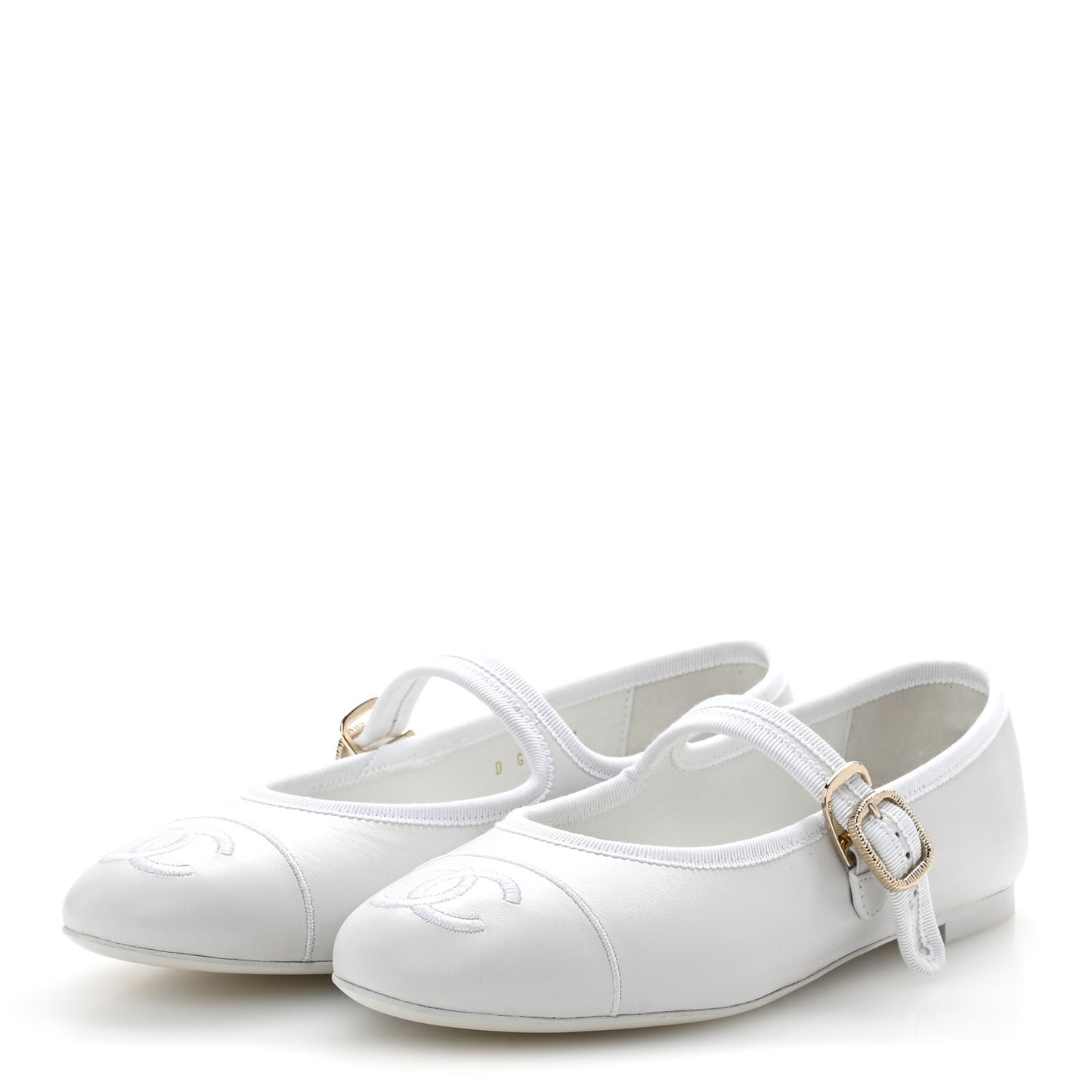 Lambskin Mary Jane Flats 37.5 White