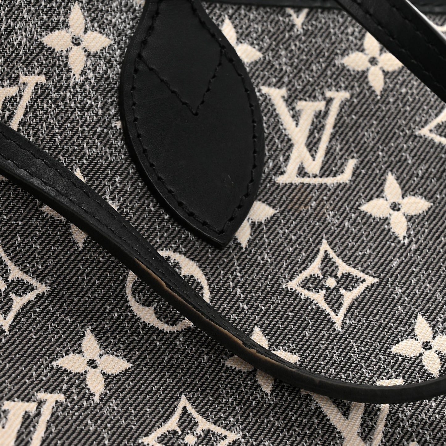 Denim Monogram Jacquard Neverfull MM  Grey