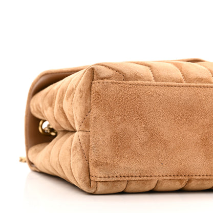 Saint Laurent Suede Calfskin Y Quilted Monogram Small Loulou Chain Satchel Cinnamon 9 of 11