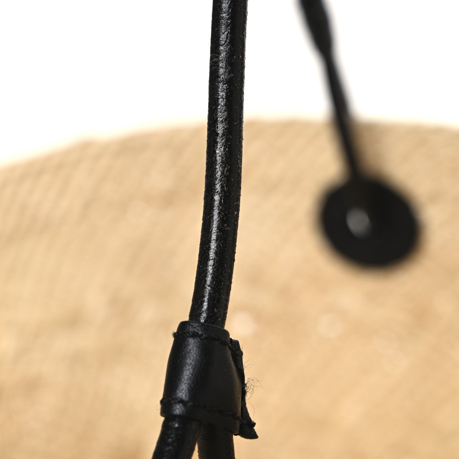 Loewe Calfskin Raffia Paulas Ibiza Medium Anagram Basket Tote Bag Natural Black 11 of 11
