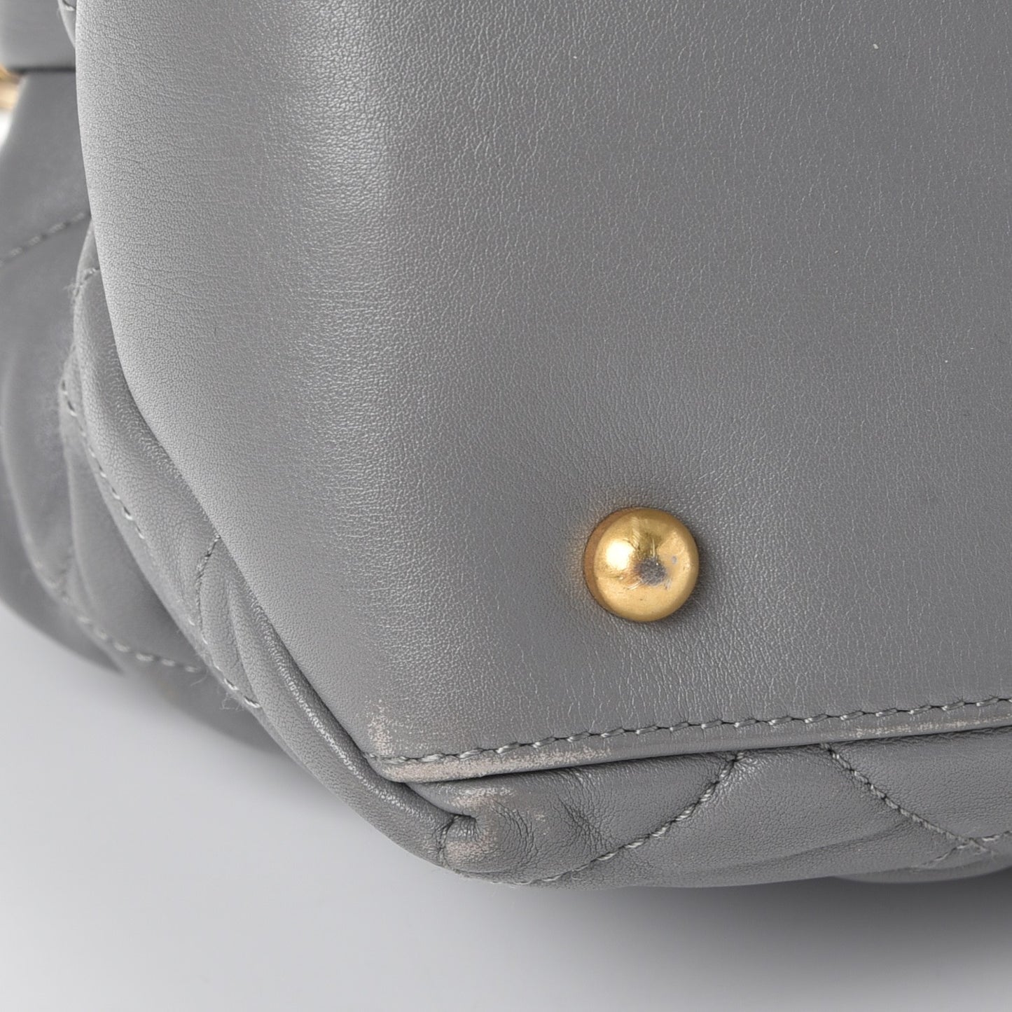 Calfskin Quilted Medium Soft Elegance Tote Grey
