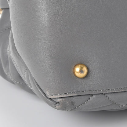 Chanel Calfskin Quilted Medium Soft Elegance Tote Grey 10 of 16