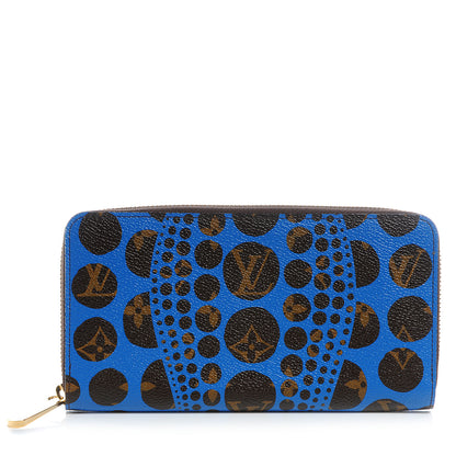 Louis Vuitton Monogram Kusama Pumpkin Dots Zippy Wallet Blue 1 of 9