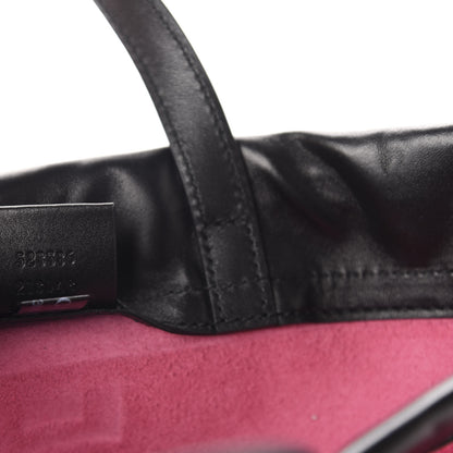 Gucci Grained Calfskin Logo Drawstring Backpack Box Pink Green Black 8 of 9