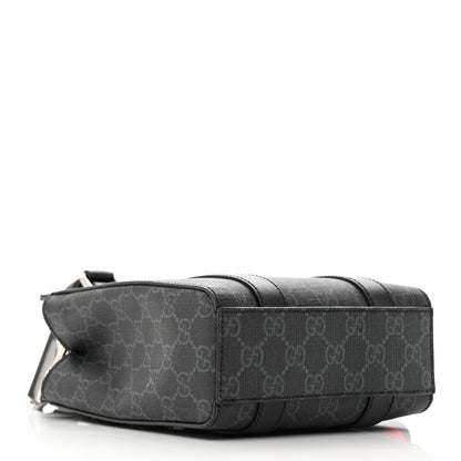Gucci GG Supreme Monogram Appia Calfskin Web Mini Tote Bag Black 4 of 14