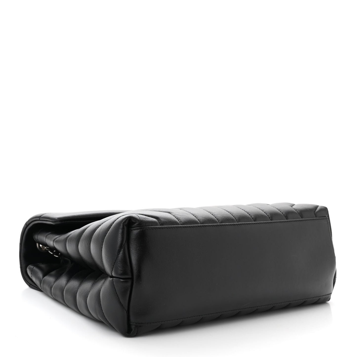 Calfskin Y Quilted Monogram Medium Loulou Chain Satchel Black