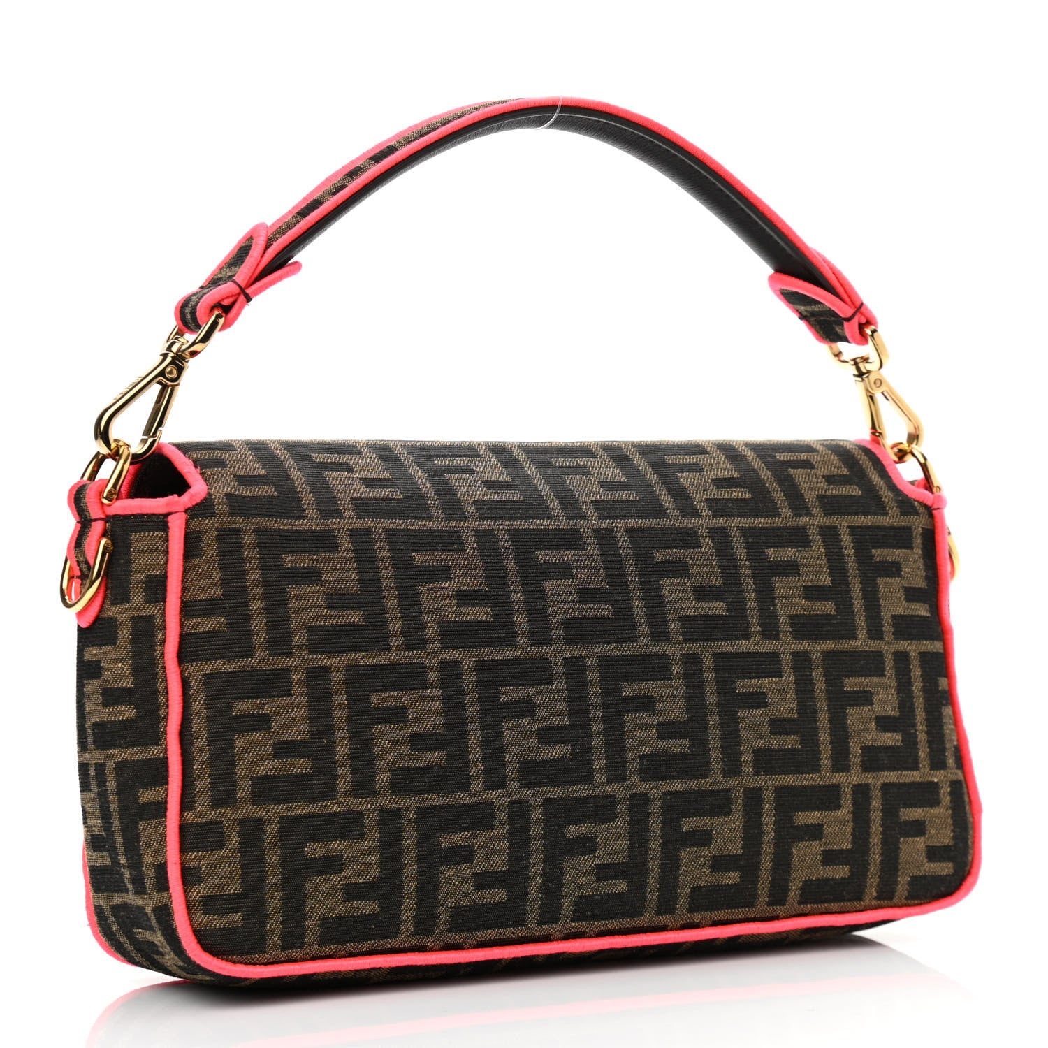 Fendi Fabric Jacquard FF 1974 Baguette Tobacco Moro Fuxia Fluo 3 of 12