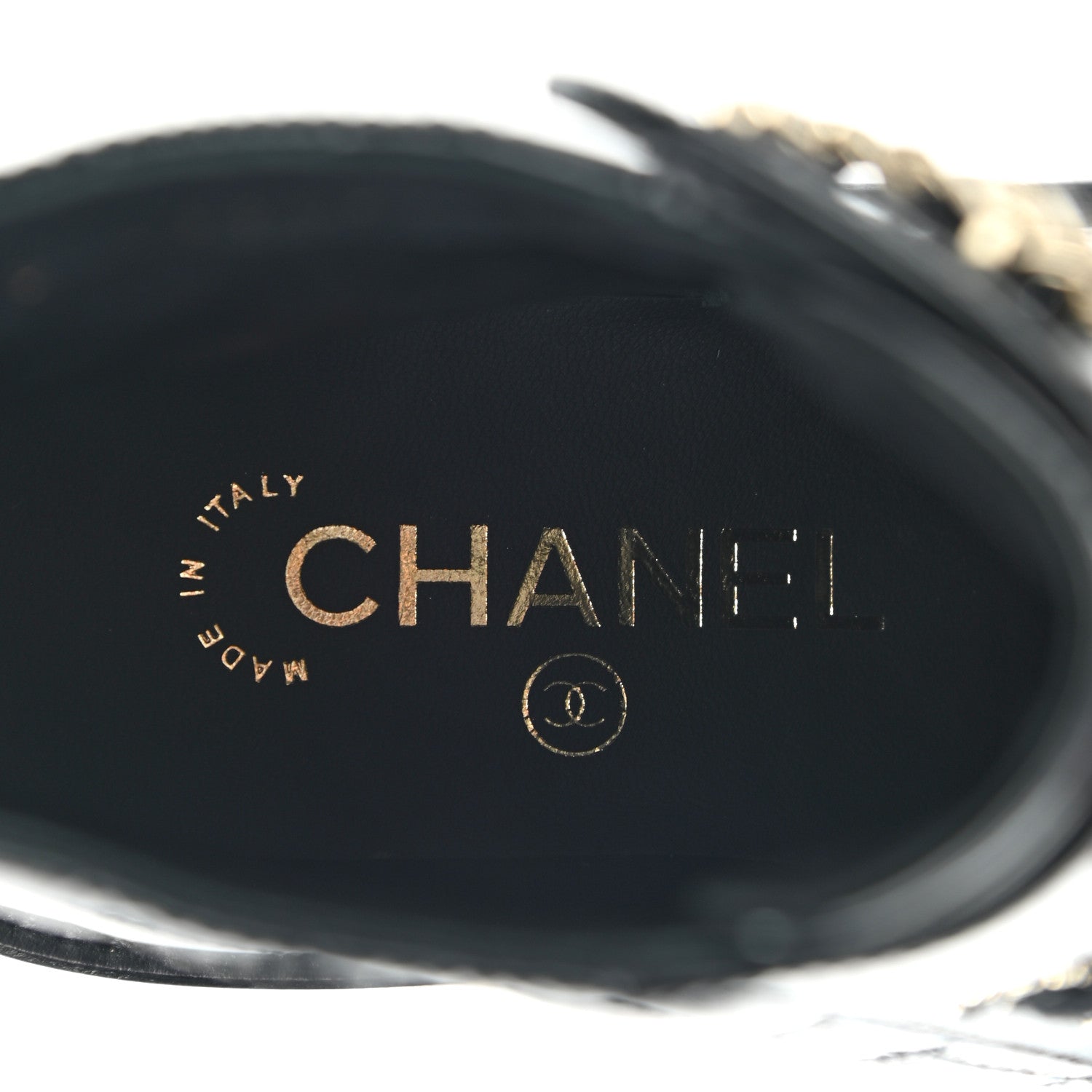 Chanel Shiny Calfskin Quilted Lace Up Combat Boots 35 Black 7 of 9