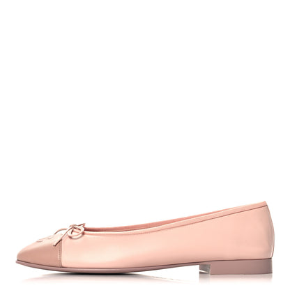 Chanel Lambskin Cap Toe CC Ballerina Flats 40.5 Light Pink CHANEL Lambskin Cap Toe CC Ballerina Flats 40.5 Light Pink Dark Pink 1 of 9