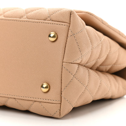 Chanel Caviar Lizard Embossed Quilted Small Coco Handle Flap Beige 9 of 10