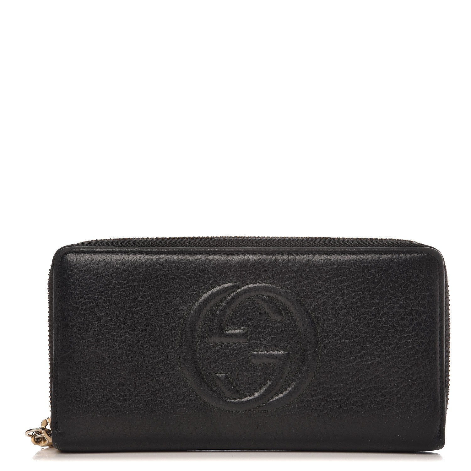 Gucci Pebbled Calfskin Soho Zip Around Wallet Black 1 of 10