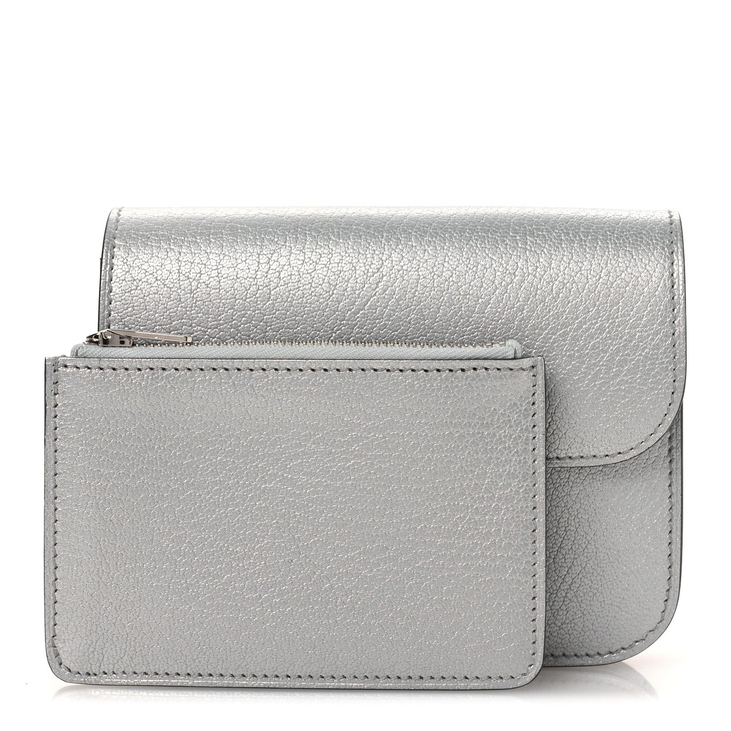 Hermes Metallic Chevre Chamkilight Constance Slim Wallet Argent 3 of 10