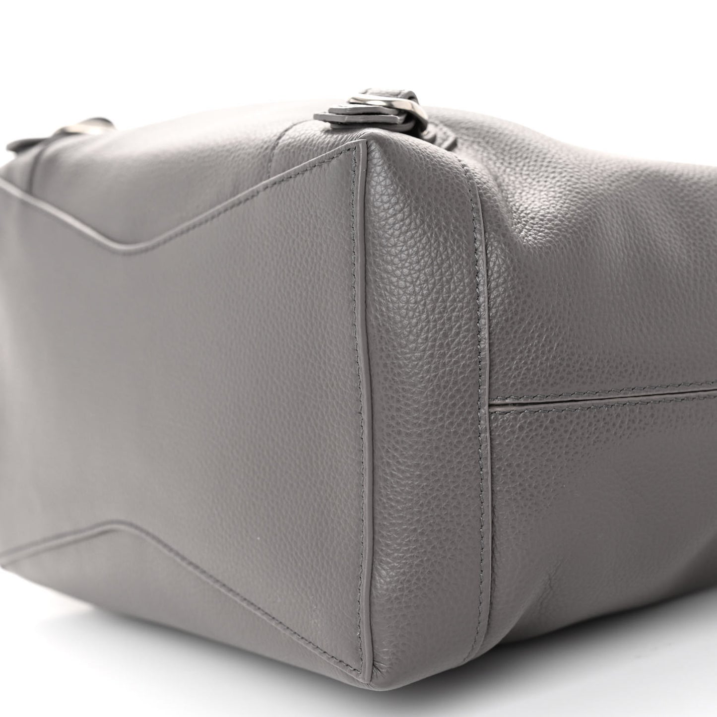 Grained Calfskin Silver Hardware Small Neo Classic Hobo Dark Grey