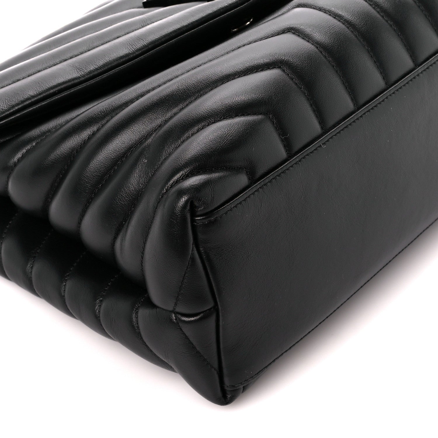 Saint Laurent Calfskin Y Quilted Monogram Monochrome Medium Loulou Chain Satchel Black 10 of 11