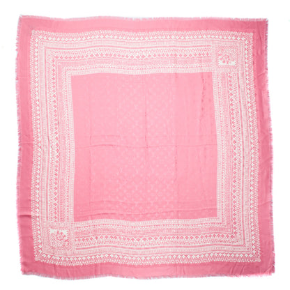 Louis Vuitton Silk Wool Amstramgram Shawl Pink 1 of 6