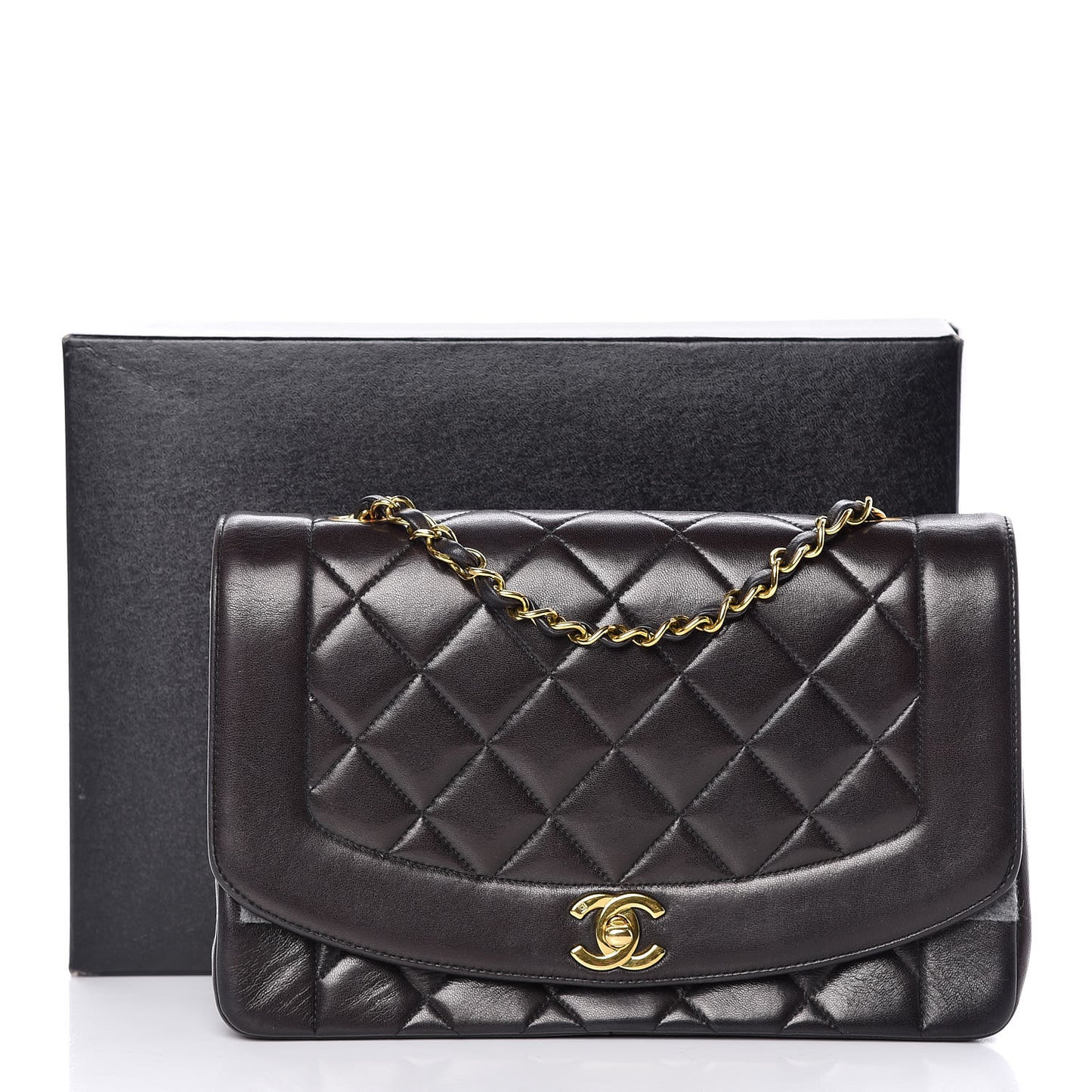 Lambskin Quilted Medium Single Flap Black