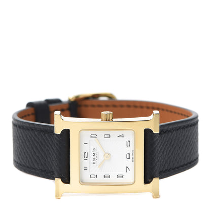 Hermes Stainless Steel Epsom 21mm Heure H Hour Quartz Watch Noir 2 of 5