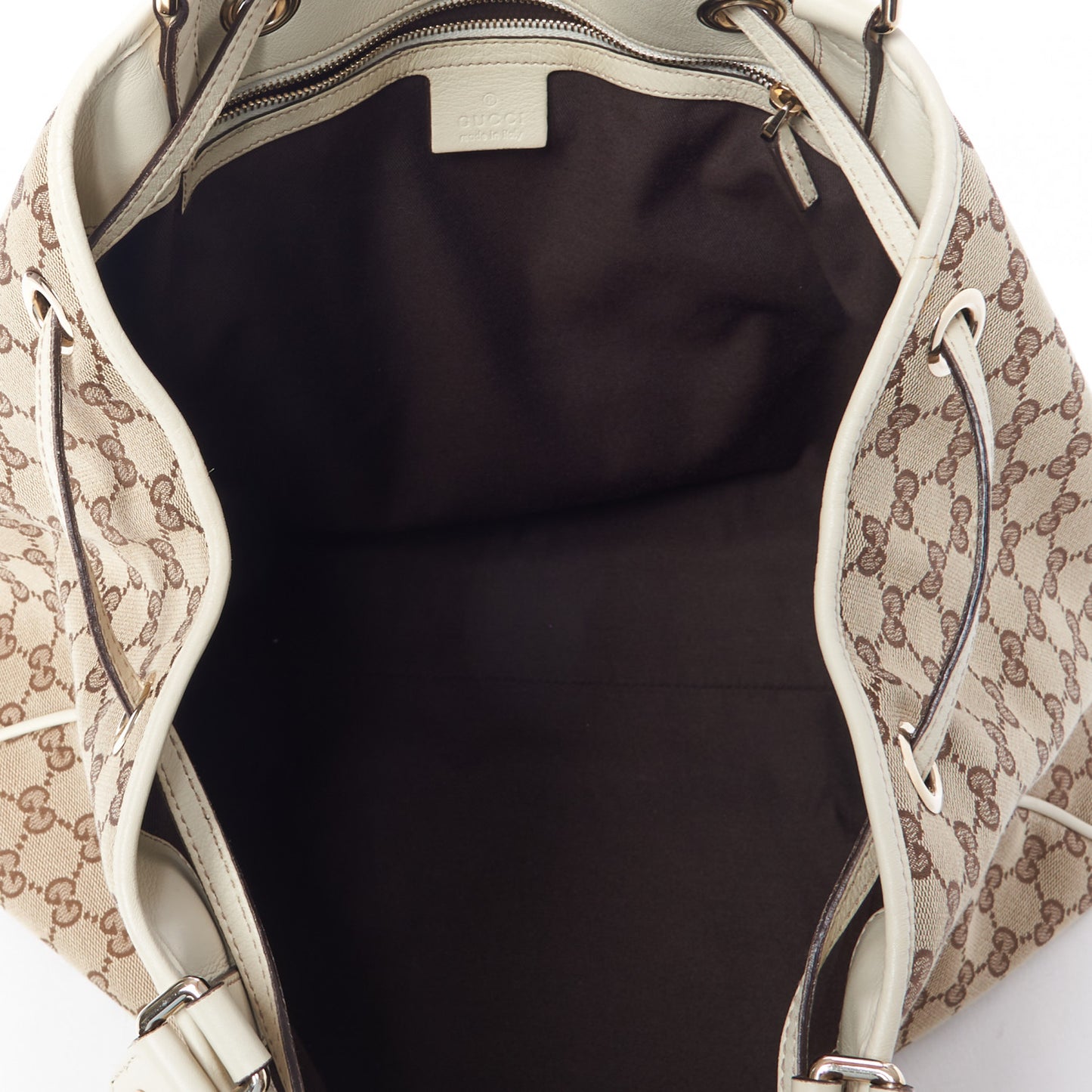 Monogram Peggy Braided Tote Off White