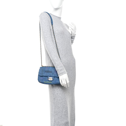 Chanel Denim Quilted Mini Denim Mood Rectangular Flap Blue Multicolor 2 of 10