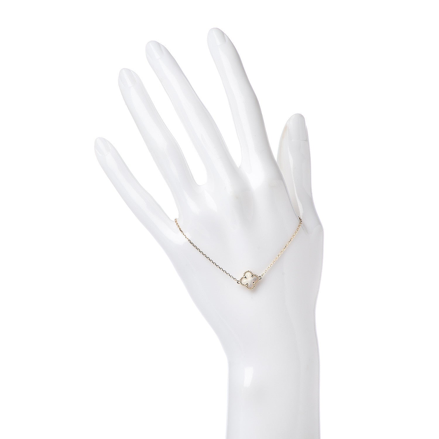 Van Cleef & Arpels 18K Yellow Gold Mother of Pearl Sweet Alhambra Bracelet 2 of 6