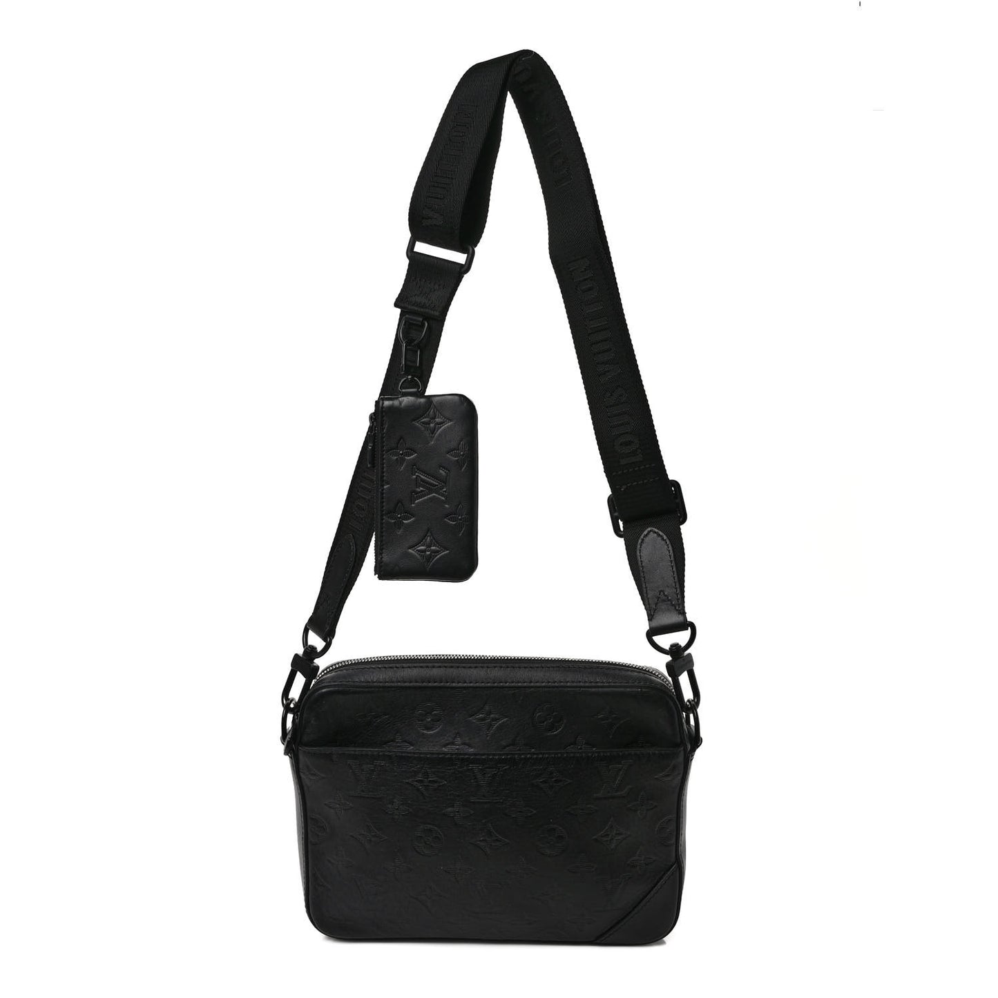Calfskin Monogram Shadow Duo Messenger Black