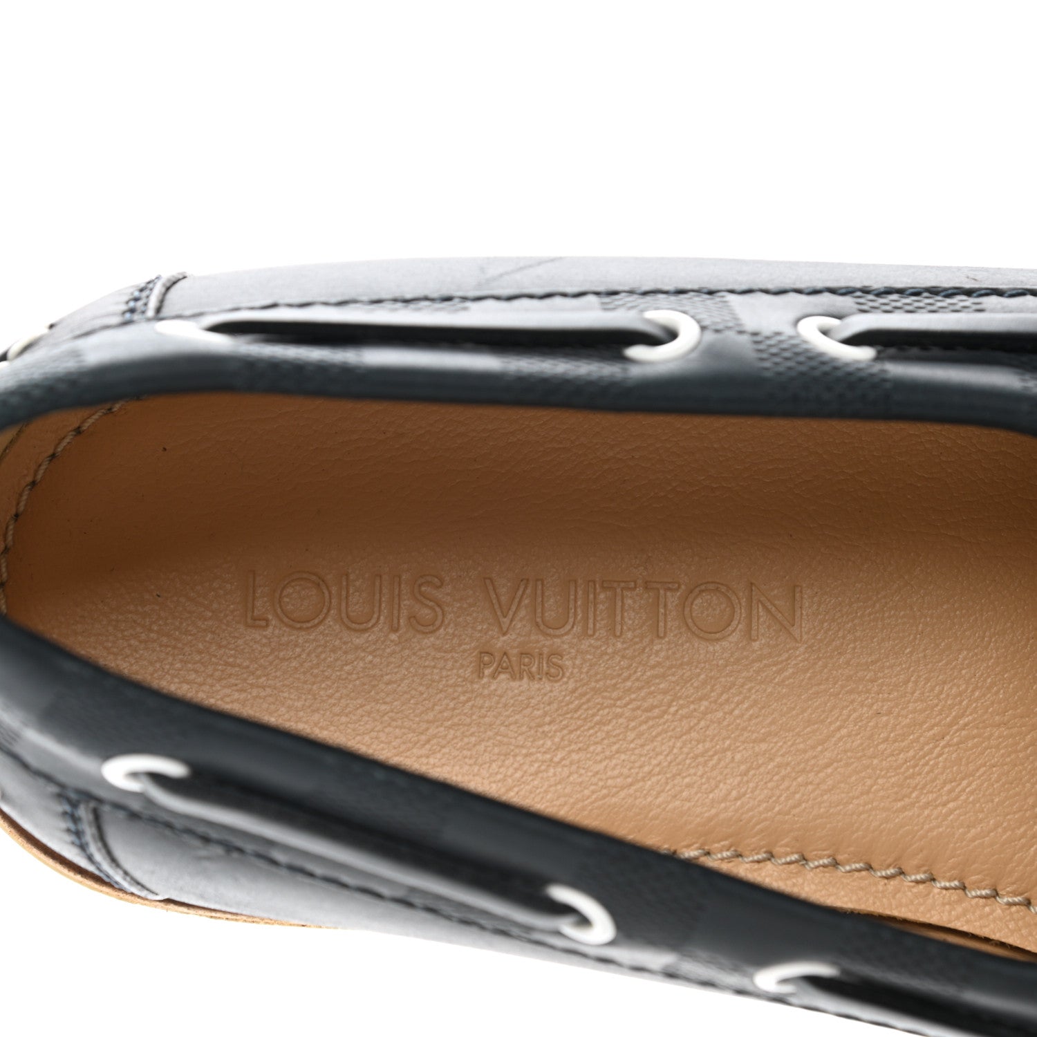 Louis Vuitton Damier Infini Mens Marina Bay Boat Shoes 9.5 Navy 7 of 8