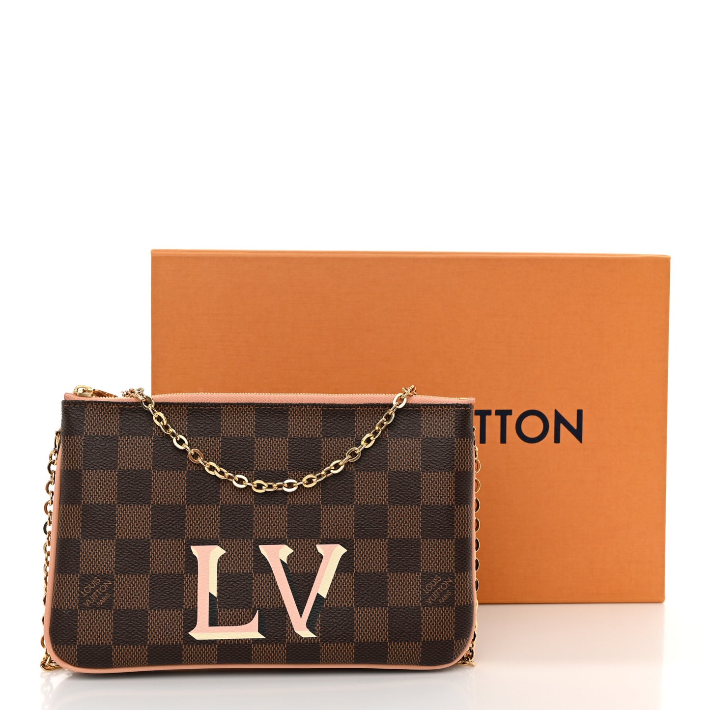 Damier Ebene Double Zip Pochette
